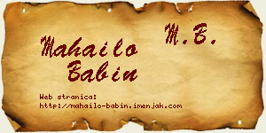 Mahailo Babin vizit kartica